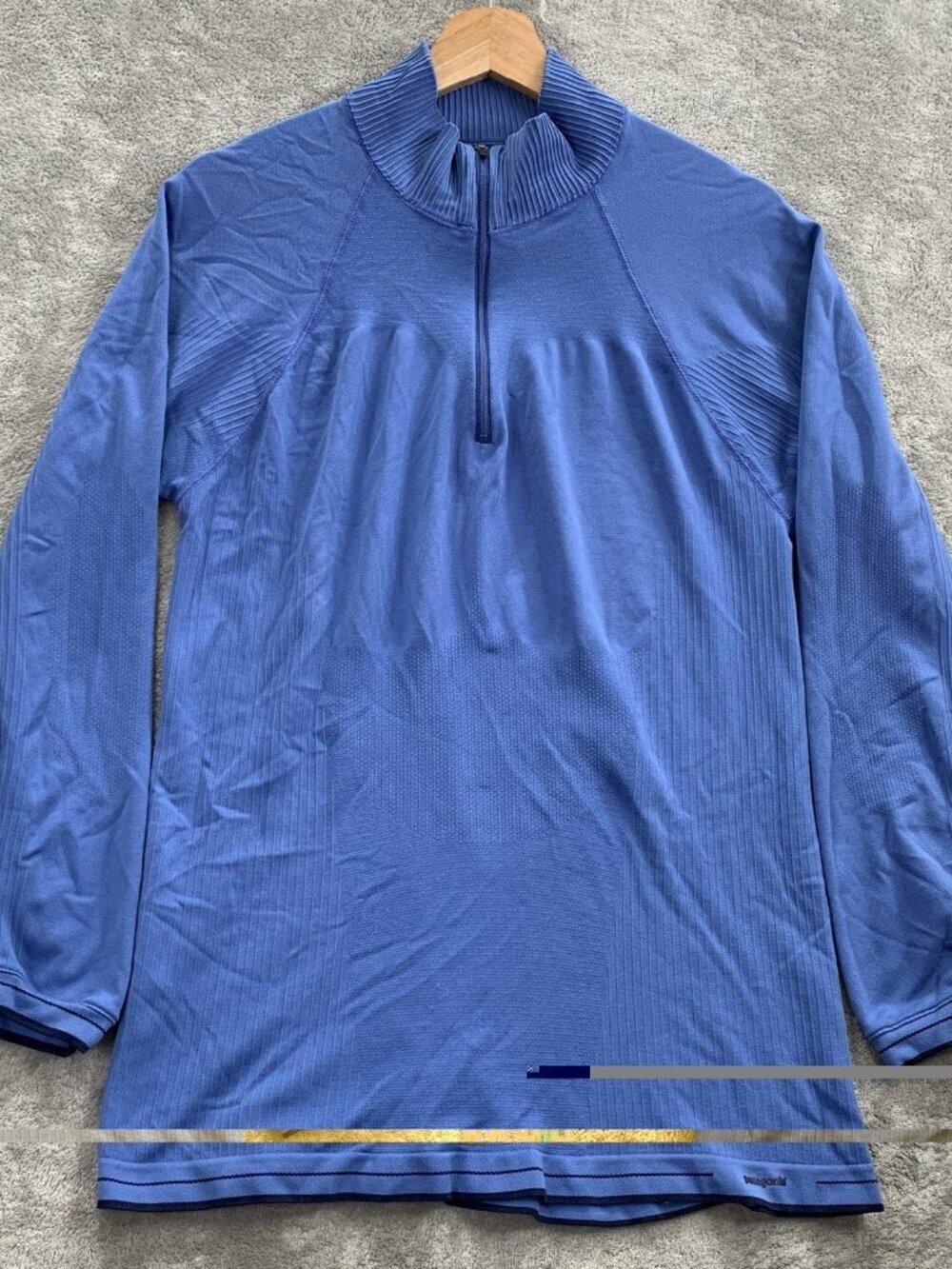 Patagonia Capilene Sweatshirt Women XL Blue Base Layer 1/4 Zip Pullover Gorpcore